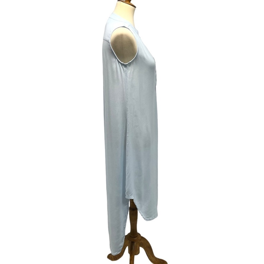 CAbi Light Blue High Low Sleeveless Shift Shirt Dress Womens Size Small - Picture 3 of 9